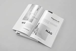 Stacked Open A4 Magazine View Mockup