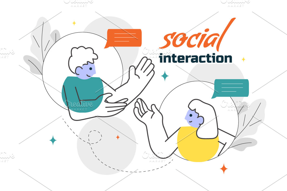 10 Social Interaction Illustration, a Person Illustration by denayunebgt (Photo 4 of 4)