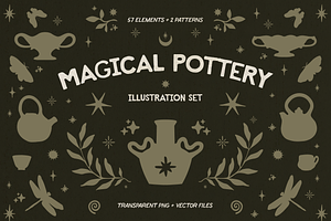 Magical Pottery Illustration Set