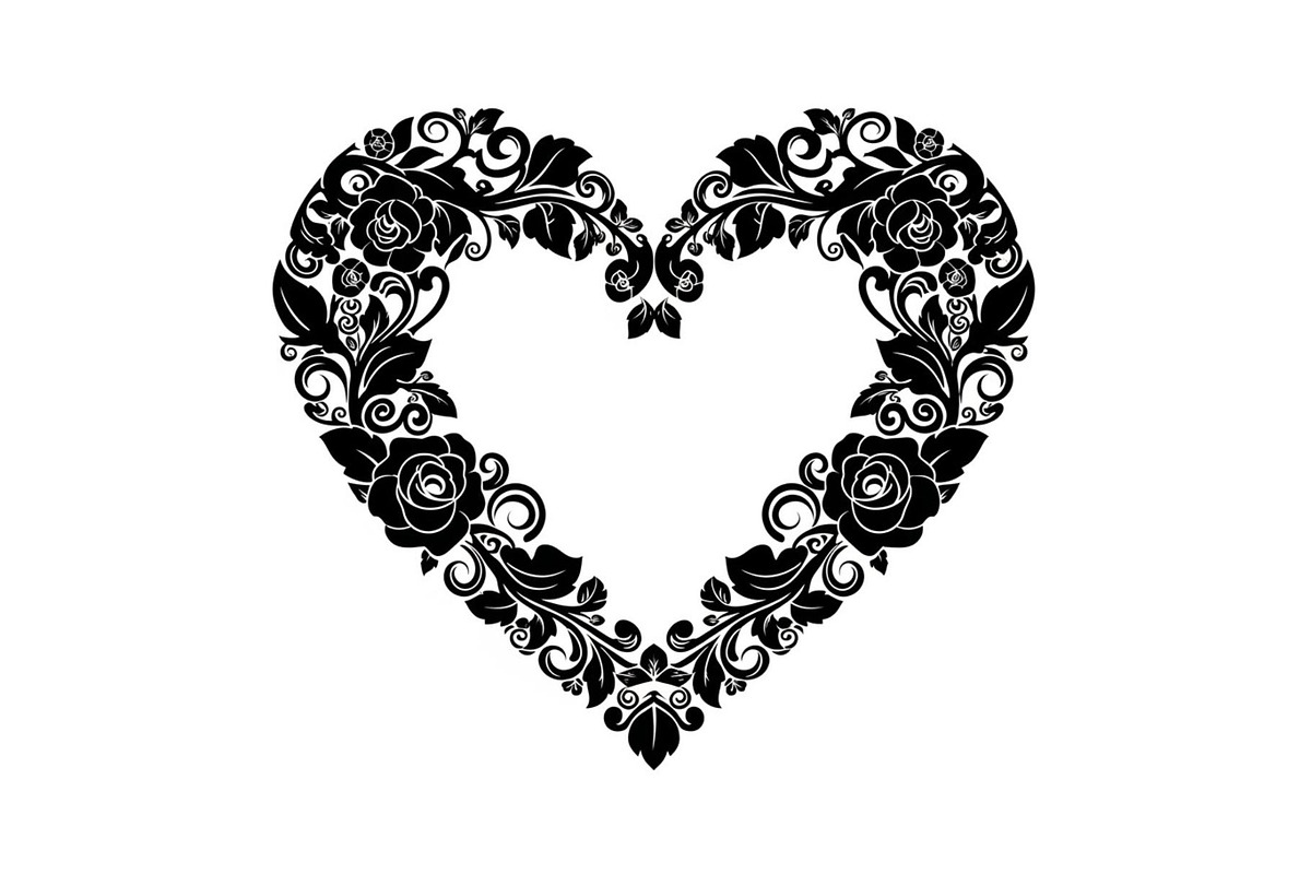 Floral Heart Frame Silhouette Pack, an Illustration by Artivon (Photo 37 of 49)