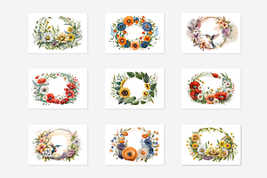 Summer Floral Watercolor Collection