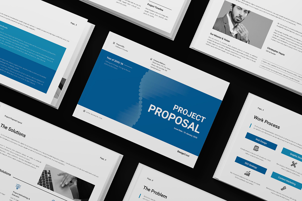 Project Proposal Template Landscape, a Brochure Template by DesignCrest (Photo 2 of 13)