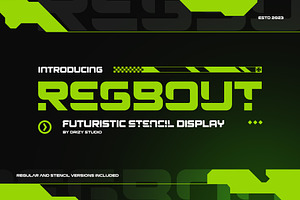 Regbot - Futuristic Stencil Font