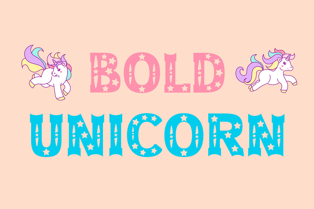 Bold Unicorn Font, a Font by vladocar (Photo 1 of 6)