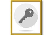 Fine Vector Key Flat Icon, a Texture Graphic by FineArtStudio (Thumbnail 2 of 3)