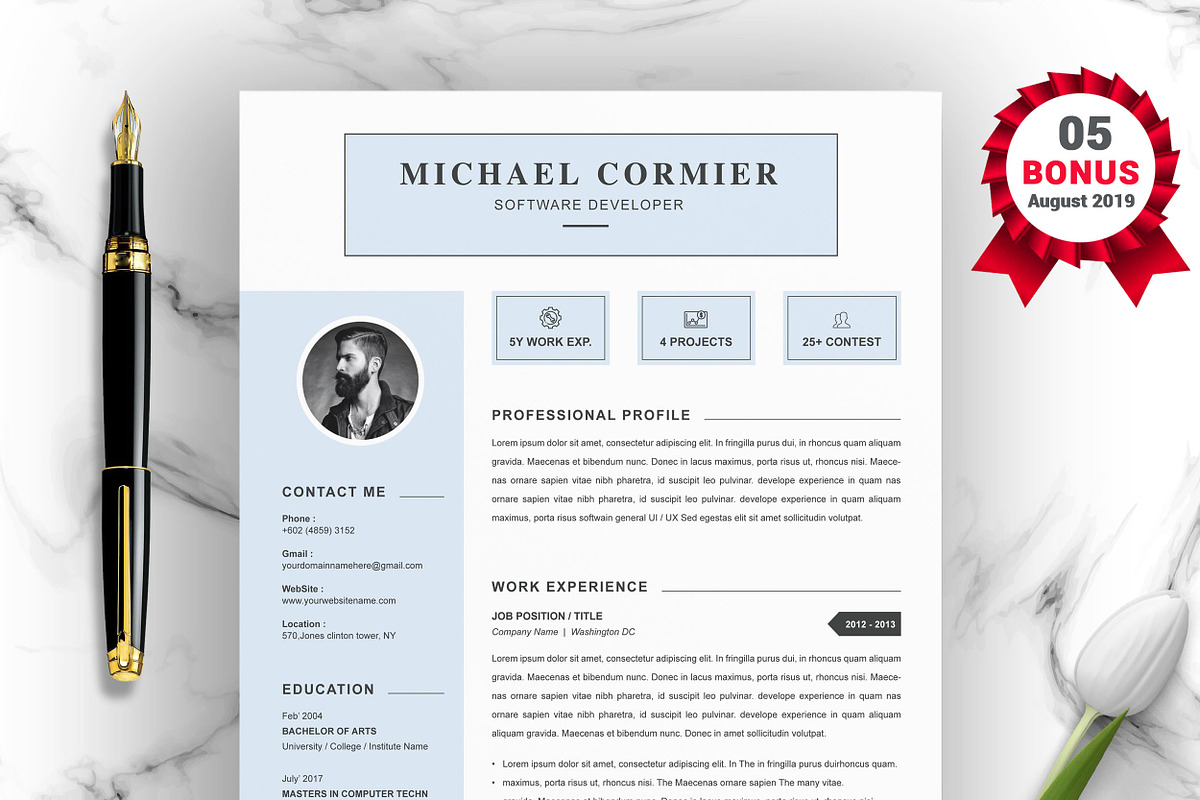 Resume/CV Bundle | 200+ for $29, a Resume Template by ResumeInventor (Photo 71 of 207)