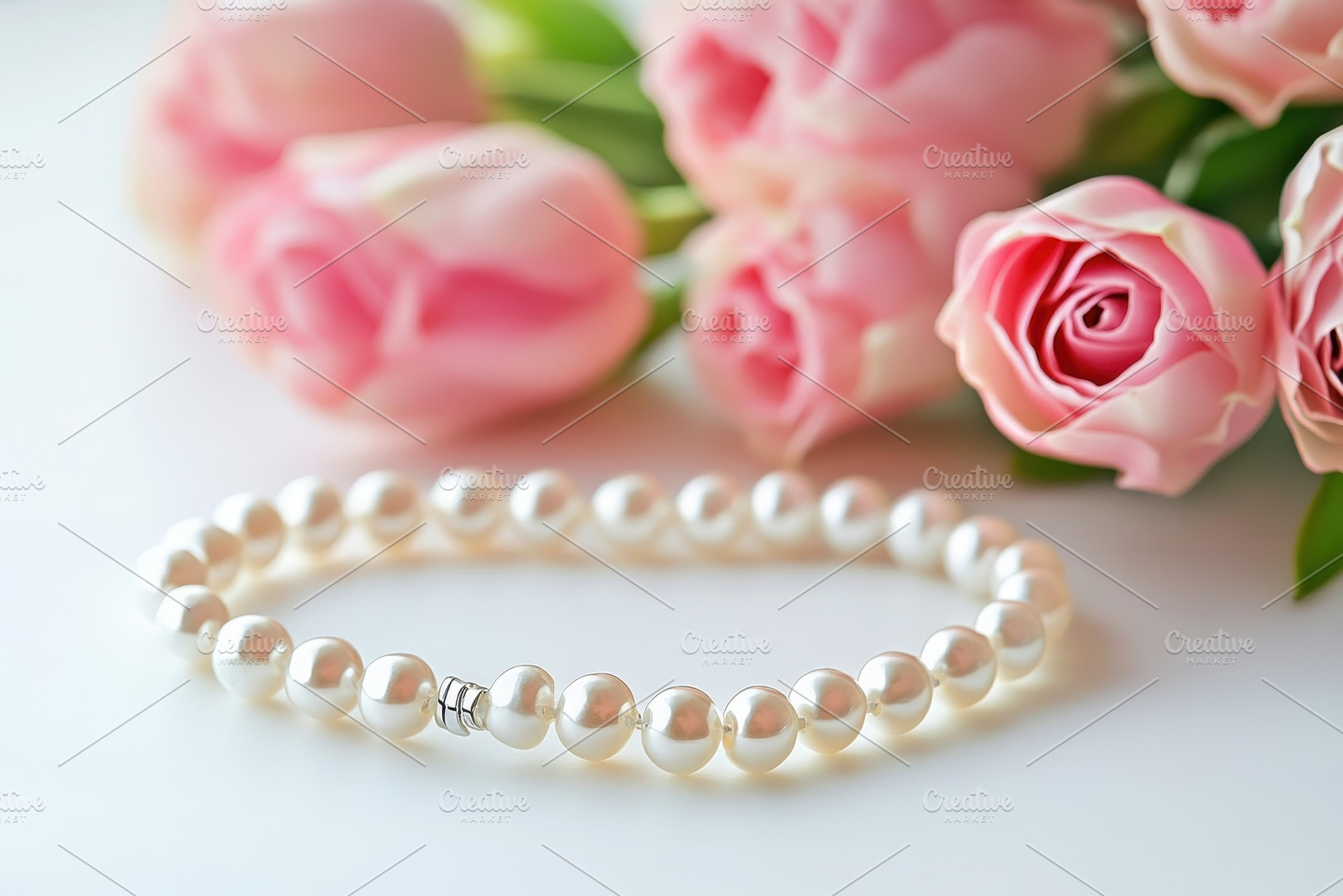 A beautiful pearl bracelet is delica, a Photo by Tanuart