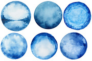 Blue Watercolor Circles Clipart, an Illustration by Designworld (Thumbnail 2 of 5)