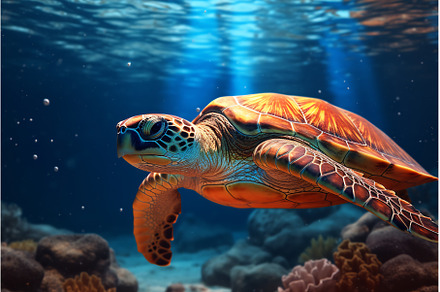 Oceanic Journey - Sea Turtle, an Animal Photo by Beautiful things