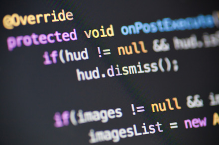 Computer code on the screen containing it, android, and application