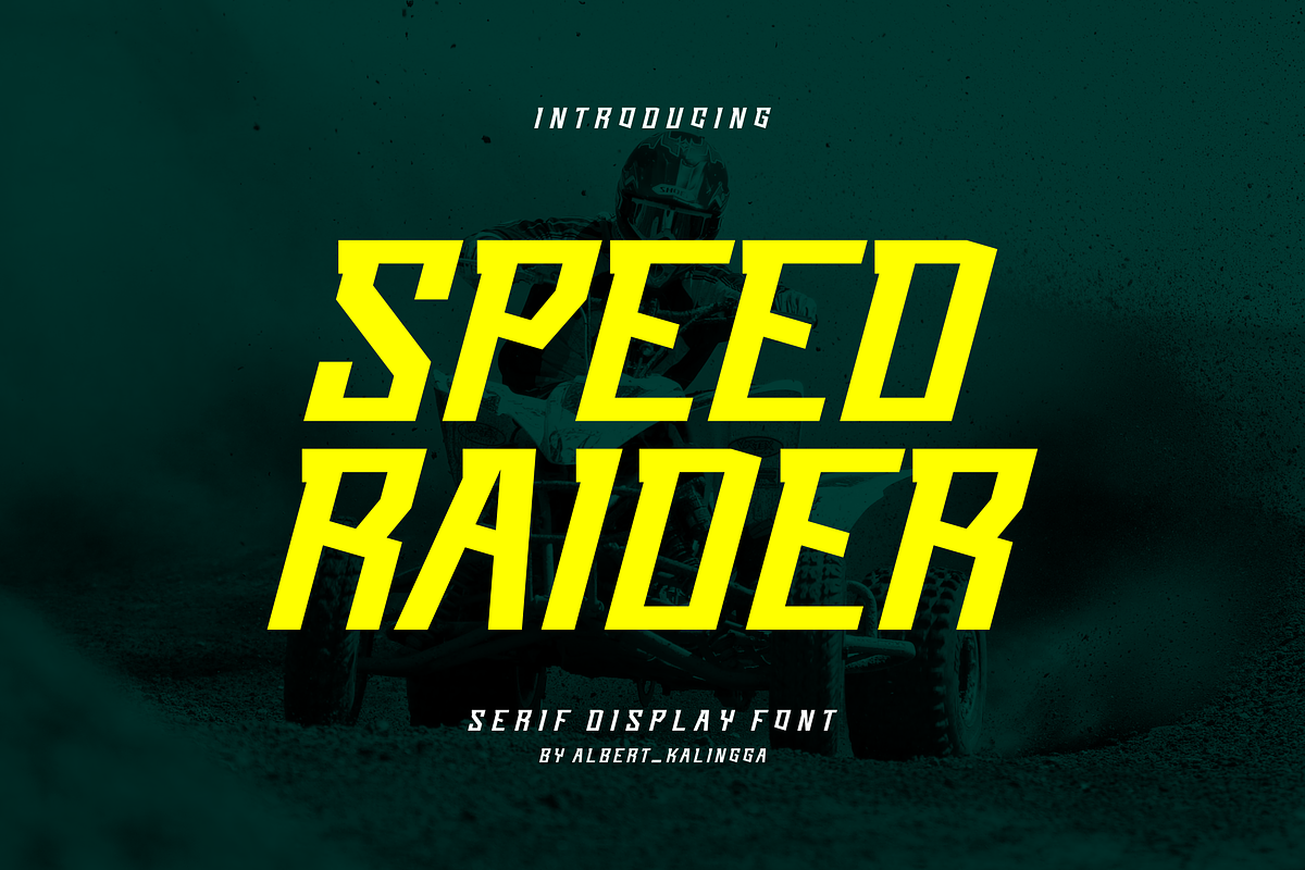 Speed Raider, a Sans Serif Font by albert_kalingga (Photo 1 of 5)