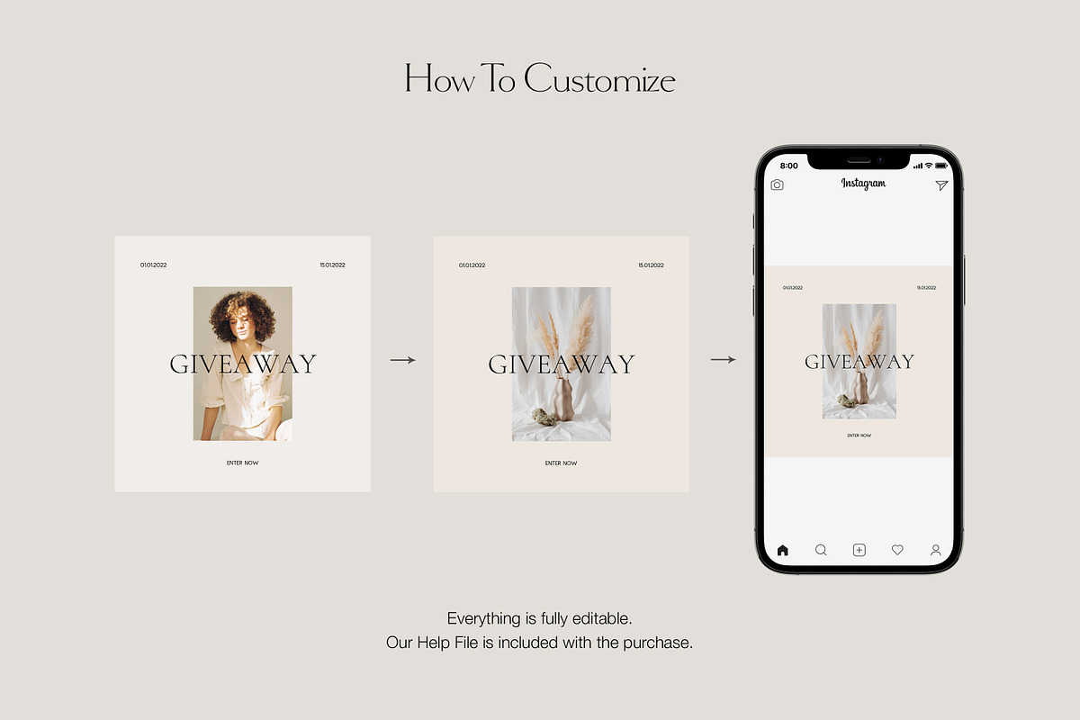 CANVA PS Instagram Posts Templates, a Social Media Template by Love Radiation Studio (Photo 13 of 22)