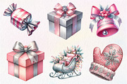 Silver Pink Christmas Clipart, an Illustration by Dream Creation (Thumbnail 4 of 6)