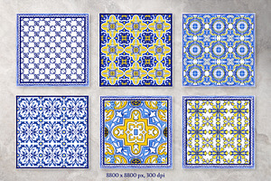 Portuguese Azulejos. Bandanas Set 1