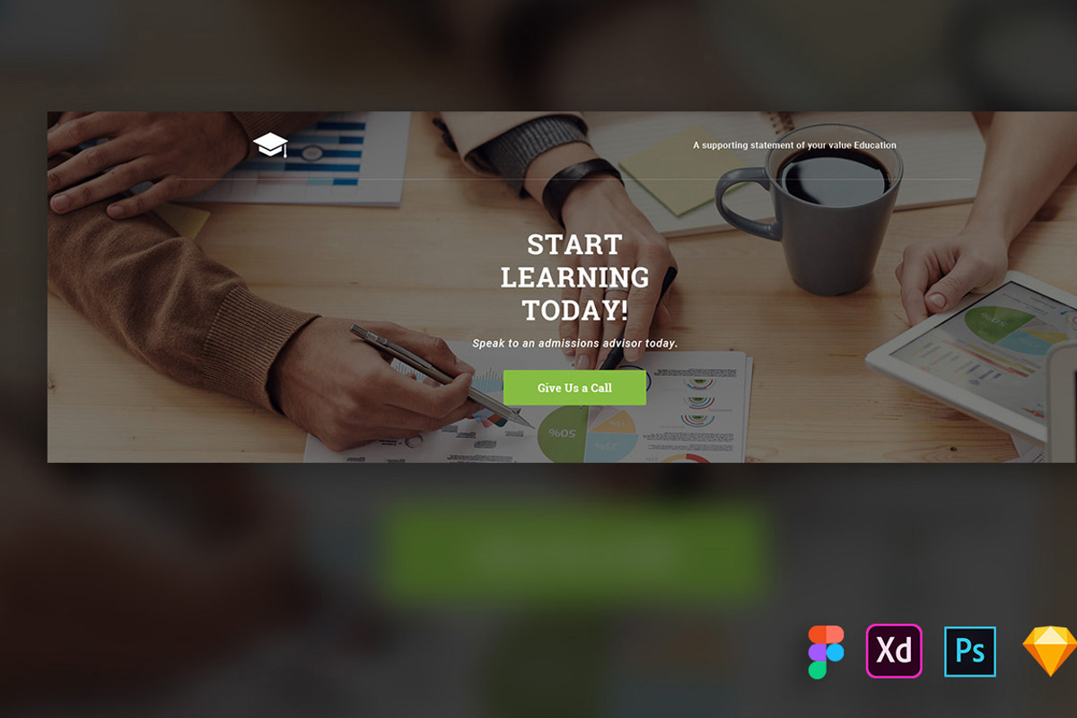 Educational-Banner and Landing Page, a Marketing Template by 3djagan