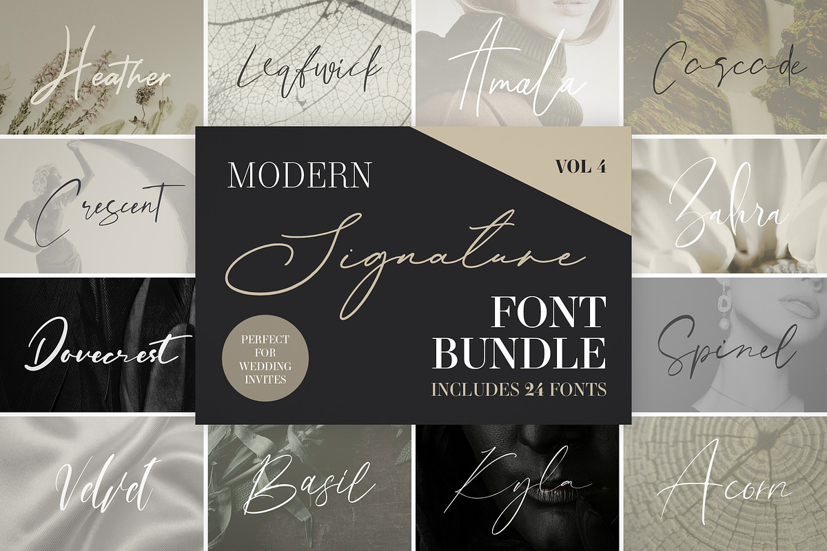 Modern Signature Font Bundle Vol 4, a Handwritten Font by Keke Studio (Photo 1 of 3)