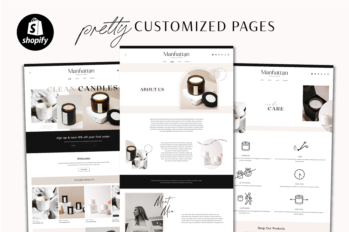 Minimal Candle Shopify Theme, a Shopify Template by Macarons and Mimosas (Photo 3 of 11)