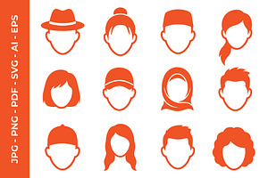 Man and Woman Silhouette heads, an Object Graphic by nandinigraphics