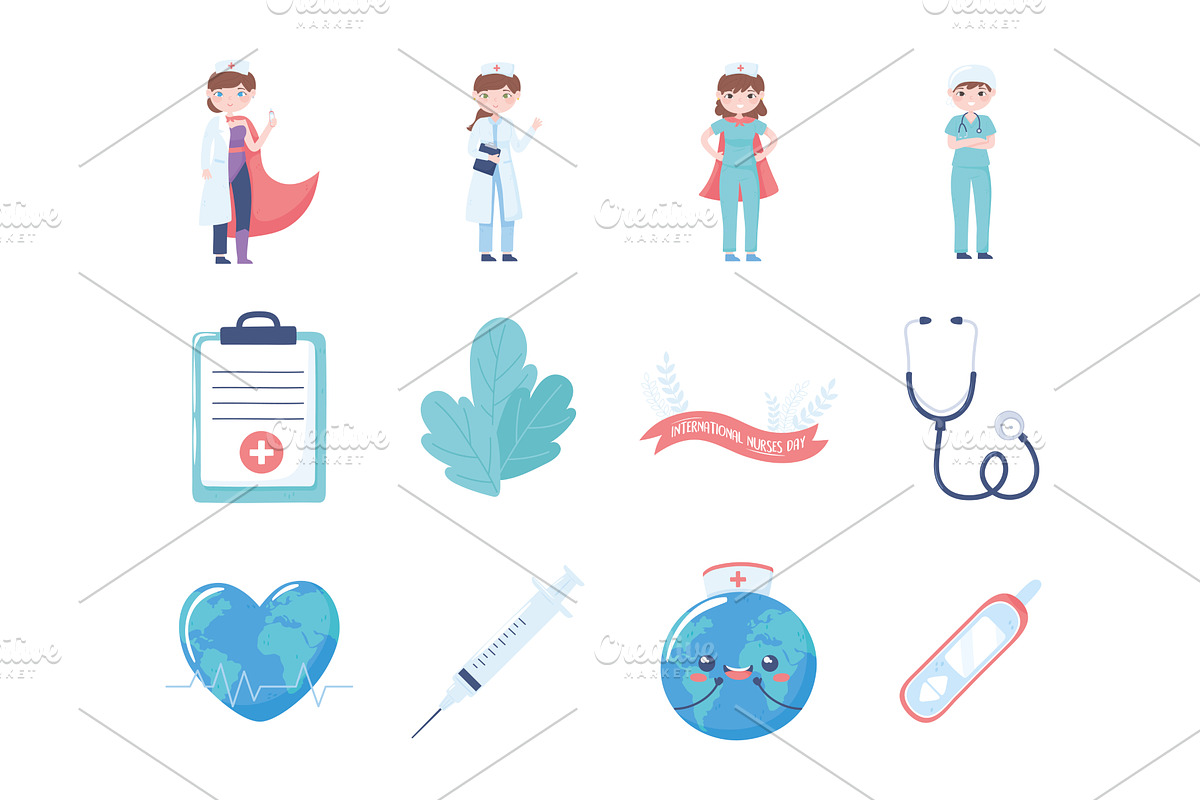 set nurses day, an Illustration by studiogstock