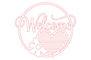Welcome Heart Flower Laser Cut SVG, an Object Graphic by DreamCafeArt (Thumbnail 2 of 3)
