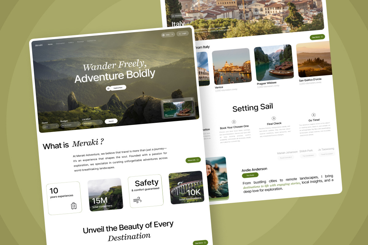 Meraki - Travel Agency Landing Page, a Landing Page Template by productype1 (Photo 4 of 5)