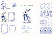 Chinoiserie Rabbit Flowers Easter, a Graphic by LABFcreations (Thumbnail 4 of 4)