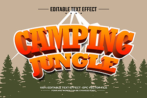 Camping Jungle Editable Text Effect