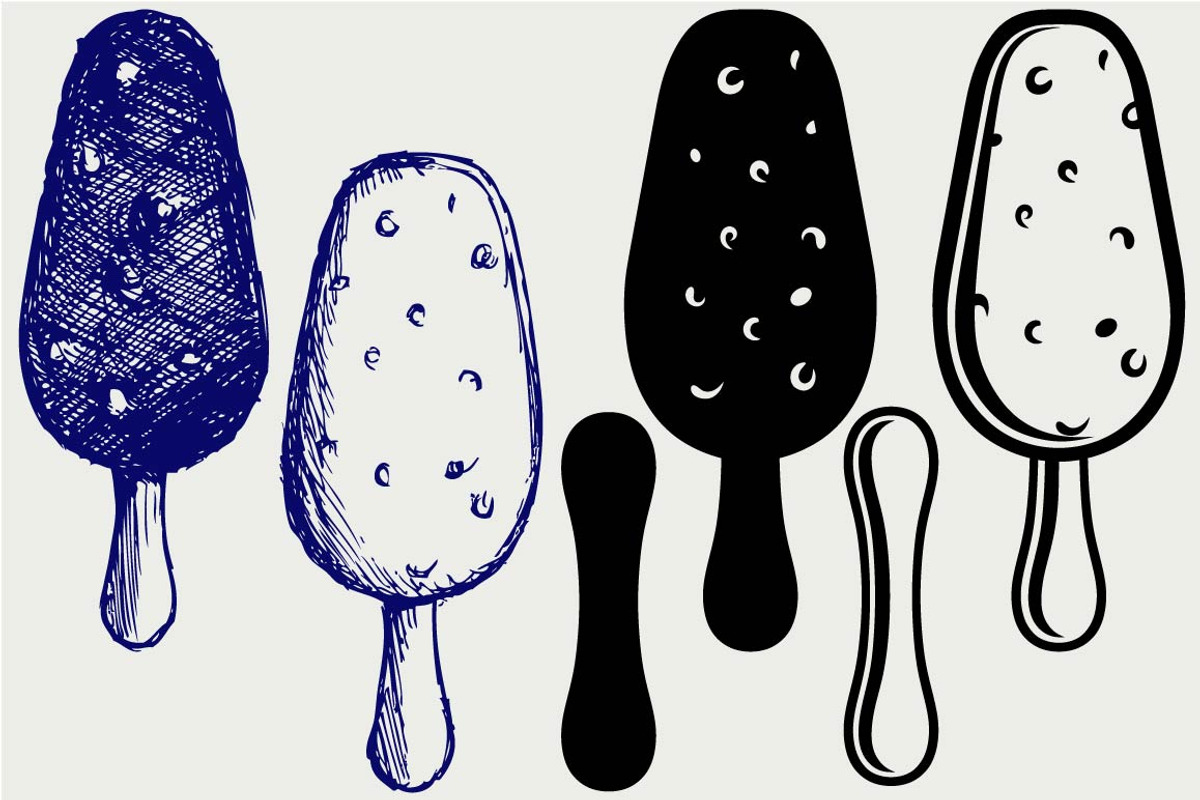 Ice cream in black chocolate SVG, an Icon by LineworkStock