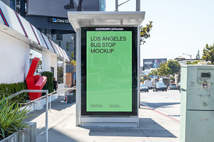 Urban Bus Stop Mockup Bundle PSD