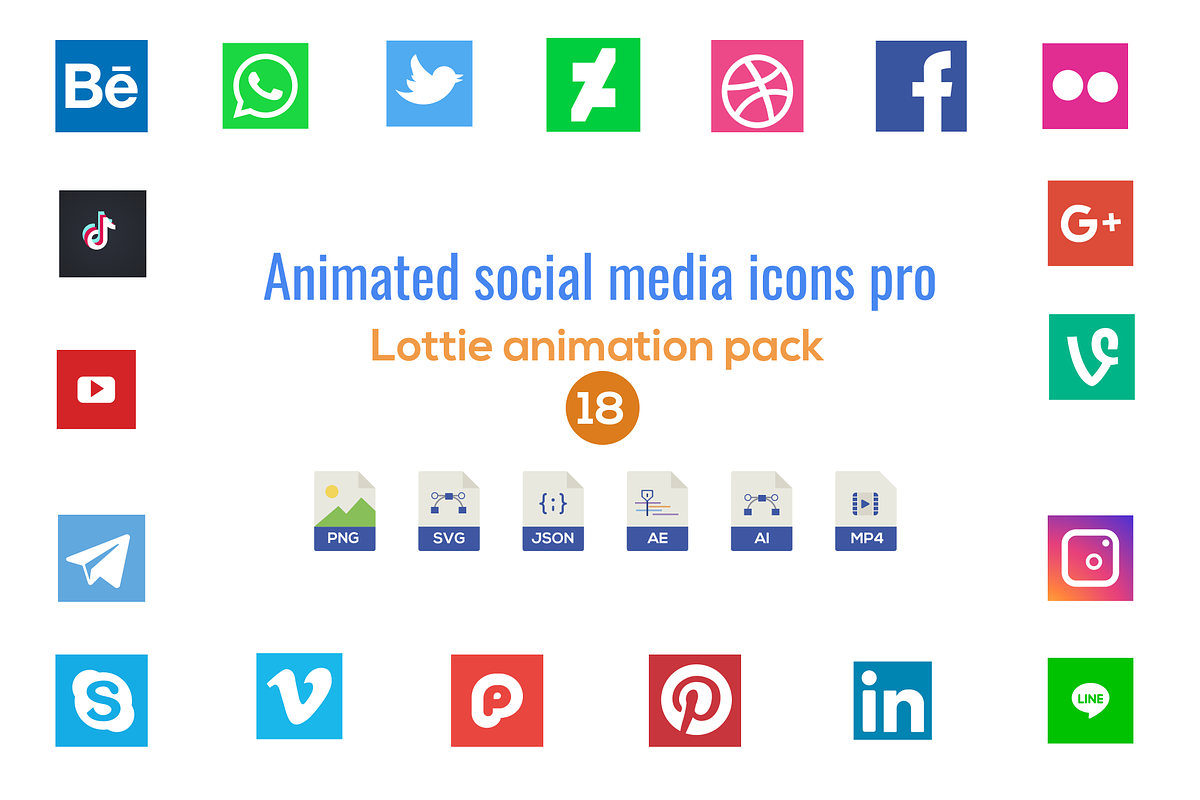 Animated social media icons pro, a Templates & Theme by lottie pro (Photo 2 of 2)