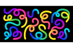 Looping sinuous rainbow swirls -, an Illustration by YuliiaOsadcha