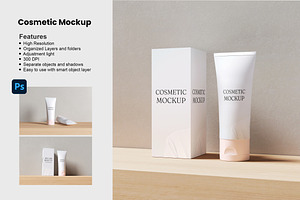 Minimalist Cosmetic Tube Mockup, a Packaging Mockup by Getdesign