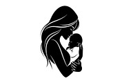 50 Mother and Baby Silhouette Bundle, an Illustration by Creativeshirt (Thumbnail 34 of 48)
