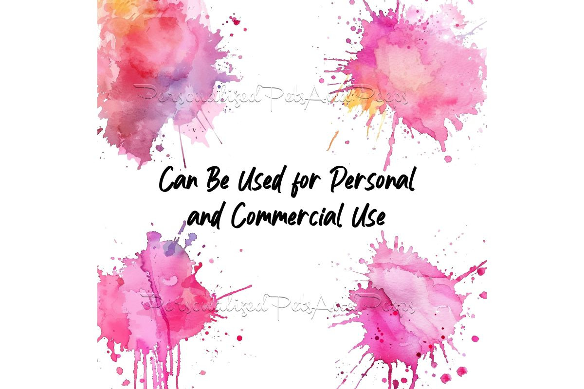 24 Fuchsia Watercolor Splashes, a Decorative Illustration by Art Paradise Studios (Photo 2 of 4)