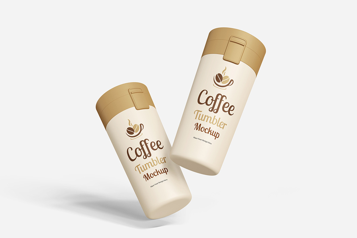 Coffee Tumbler Mockup For Branding, an Advertising Mockup by bimockup (Photo 4 of 6)