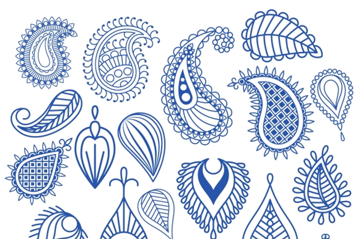 Oriental leaf doodles. Paisley, a Background Graphic by Stock-Smart-Start