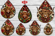 Christmas Cow Tag Earrings Png, a Transportation Illustration by SinaCreation (Thumbnail 2 of 3)