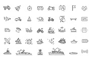 Transport Icons, Thin Line Design, an Outline Icon by Tettygreen (Thumbnail 3 of 5)
