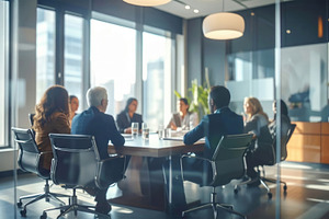 Corporate Boardroom Meeting in Modern Office, a Business Photo by Davizro's Market