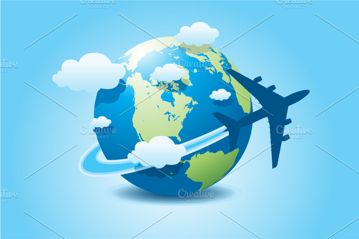 Airplane Travel, a Transportation Illustration by Seyyahil (Photo 2 of 4)