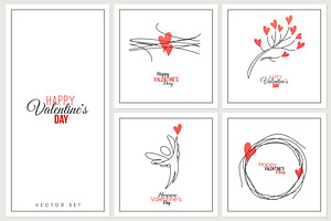 Romantic line symbols of love
