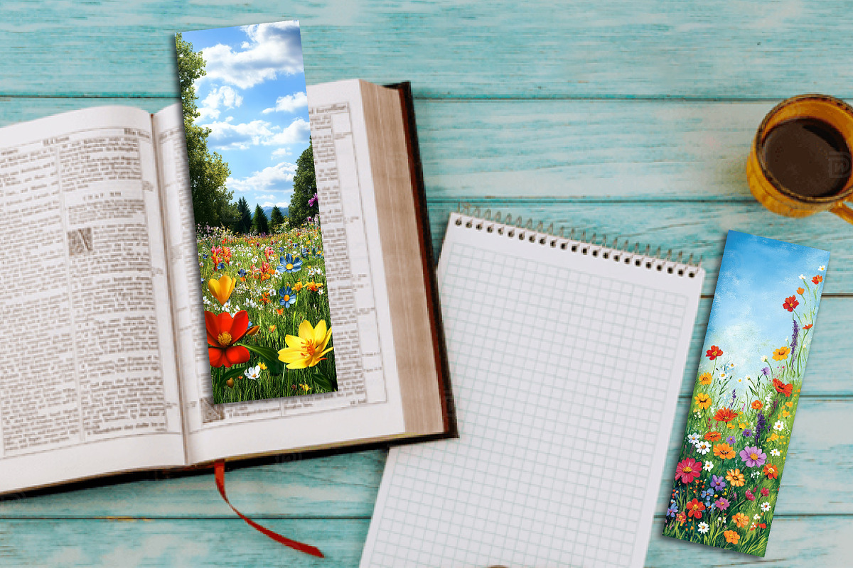 Spring Meadows Printable Bookmark, an Illustration by Watercolor design (Photo 3 of 3)