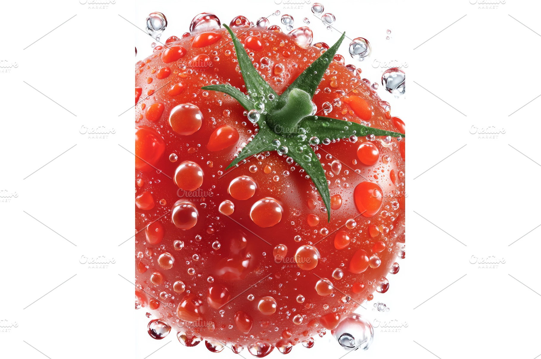 A freshly picked tomato with vibrant, a Food & Drink Photo by ZinetroN