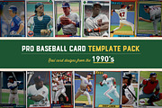 1990's Pro Baseball Card Templates, a Card Template by Chris Weibring (Thumbnail 1 of 11)