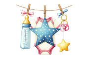 Baby Shower Clipart,Boho Nursery, an Illustration by Designking (Thumbnail 2 of 4)