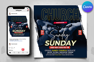 Sunday Service Church Flyer