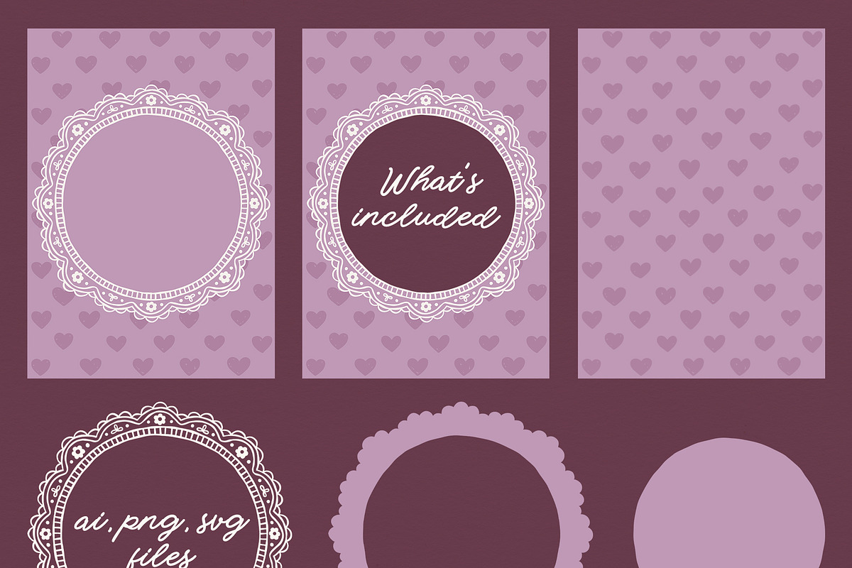 Hand Drawn Vector Lace Frames, an Object Graphic by ArtFM (Photo 10 of 10)