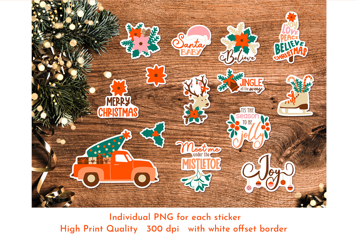 Boho Bundle Christmas Stickers, an Object Graphic by AvaAva (Photo 2 of 8)