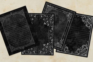 Distressed Black Frame Journal Paper