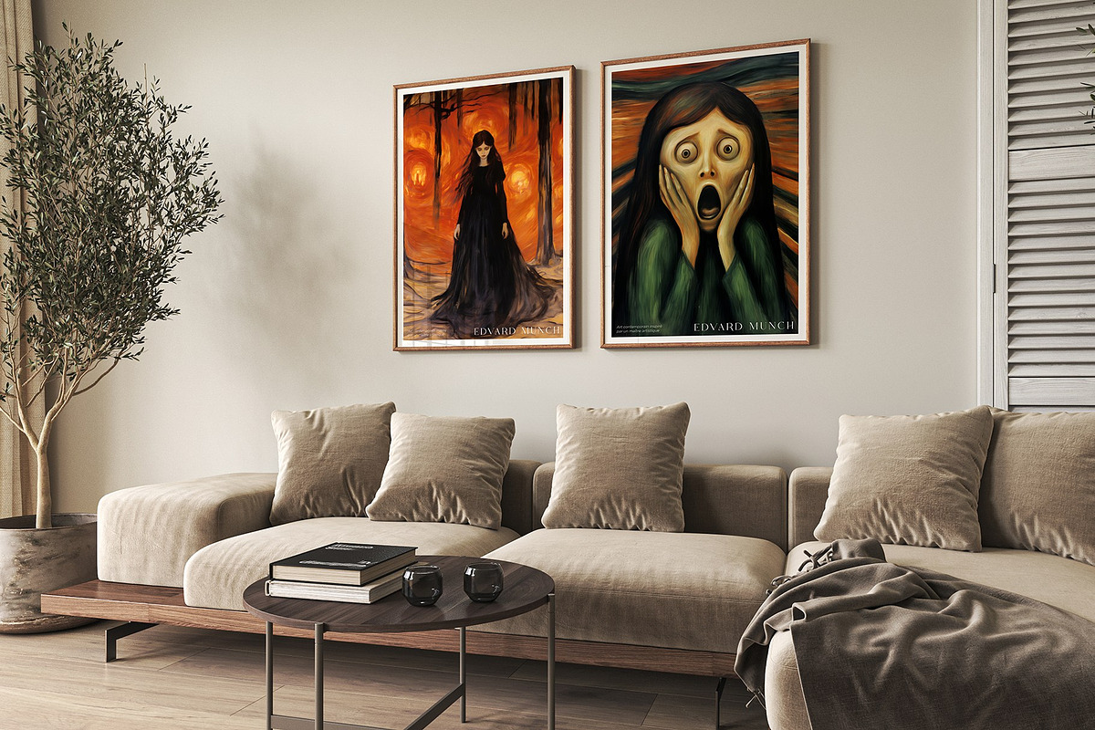 Art Print Poster Edvard Munch Style, an Object Illustration by Vibrand Studio (Photo 4 of 12)